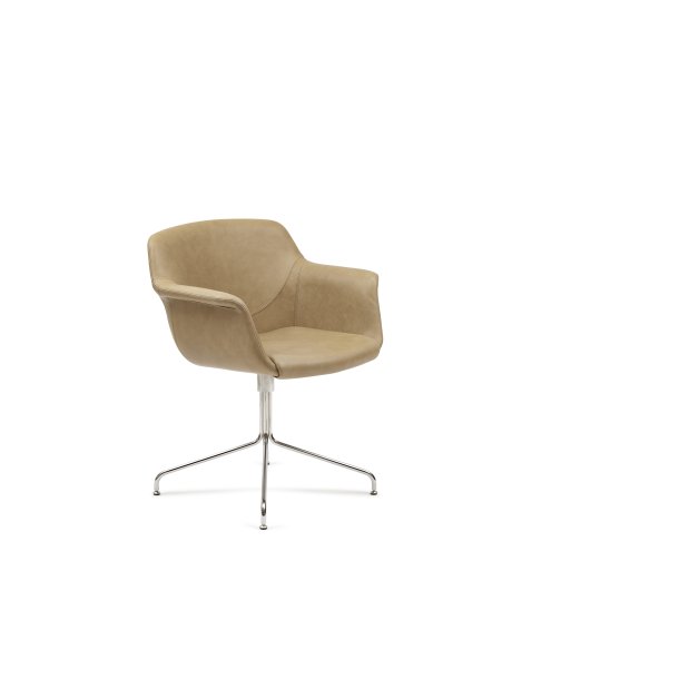 Smile - stol - 4 fod m/drej - L�der Rancho II Stone 